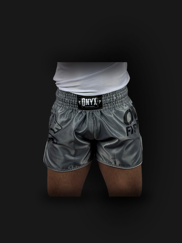 ONYX FIGHTWEAR MUAY THAI SHORT SILVER